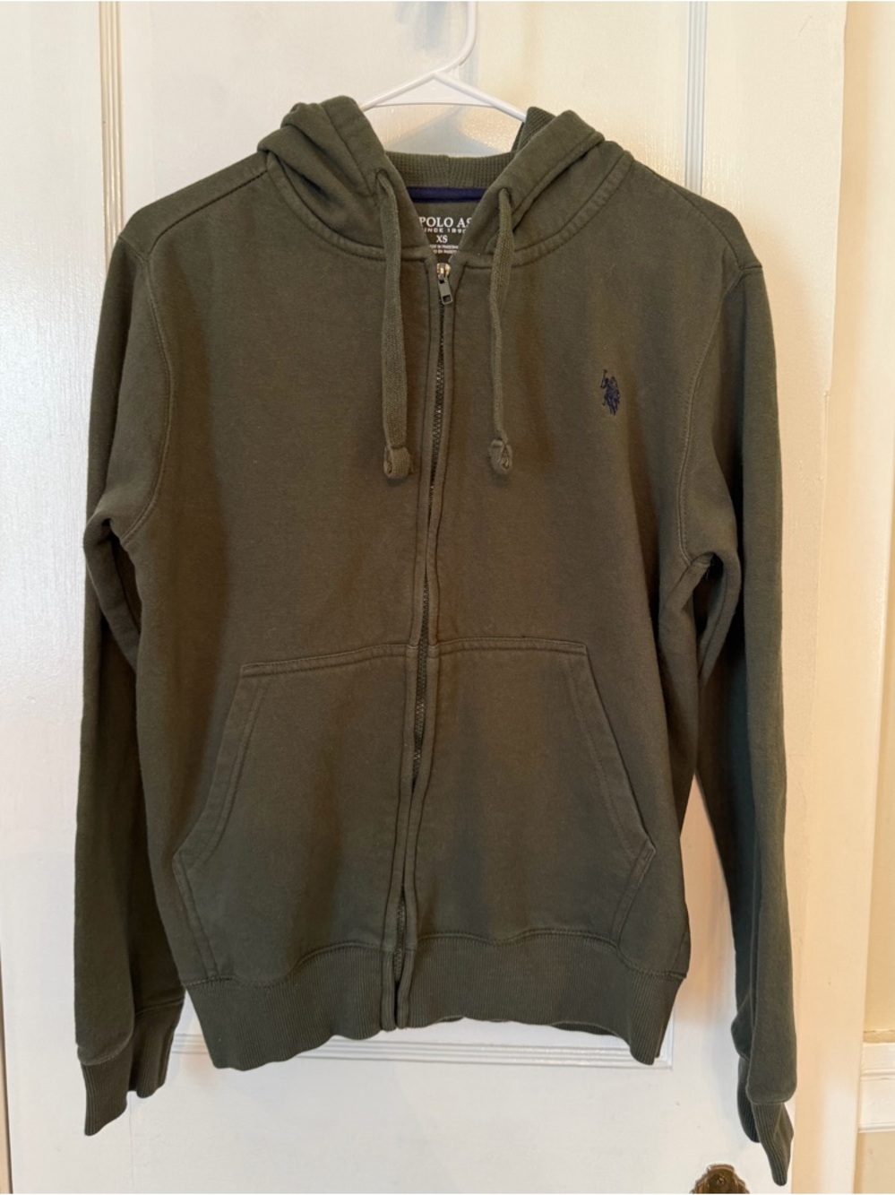 U.S. Polo Assn. 90’s Olive Green Hooded Zip-Up Sweatshirt